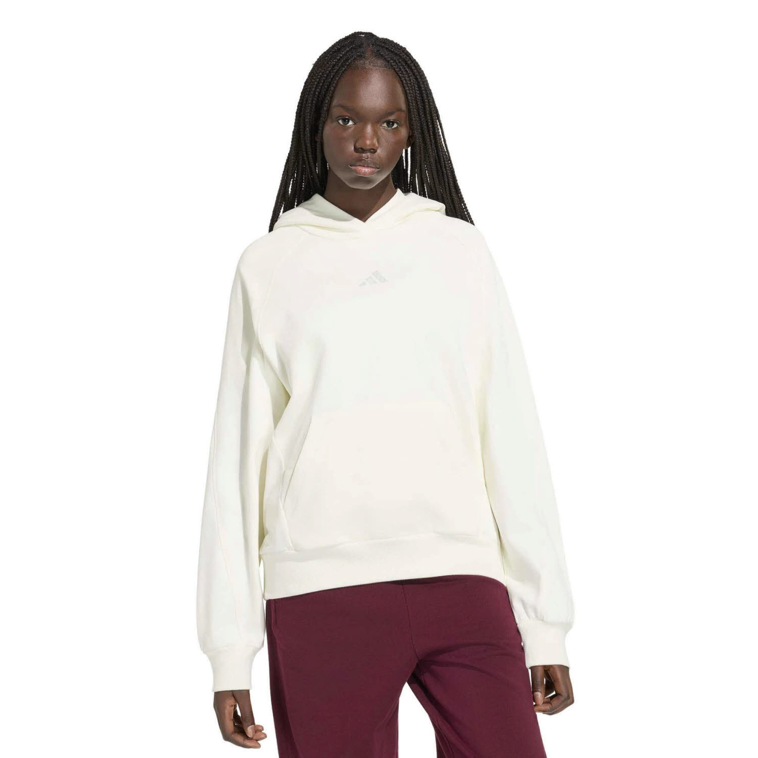 adidas Kit Small Logo Damen Hoodie Kapuzenpullover weiß
