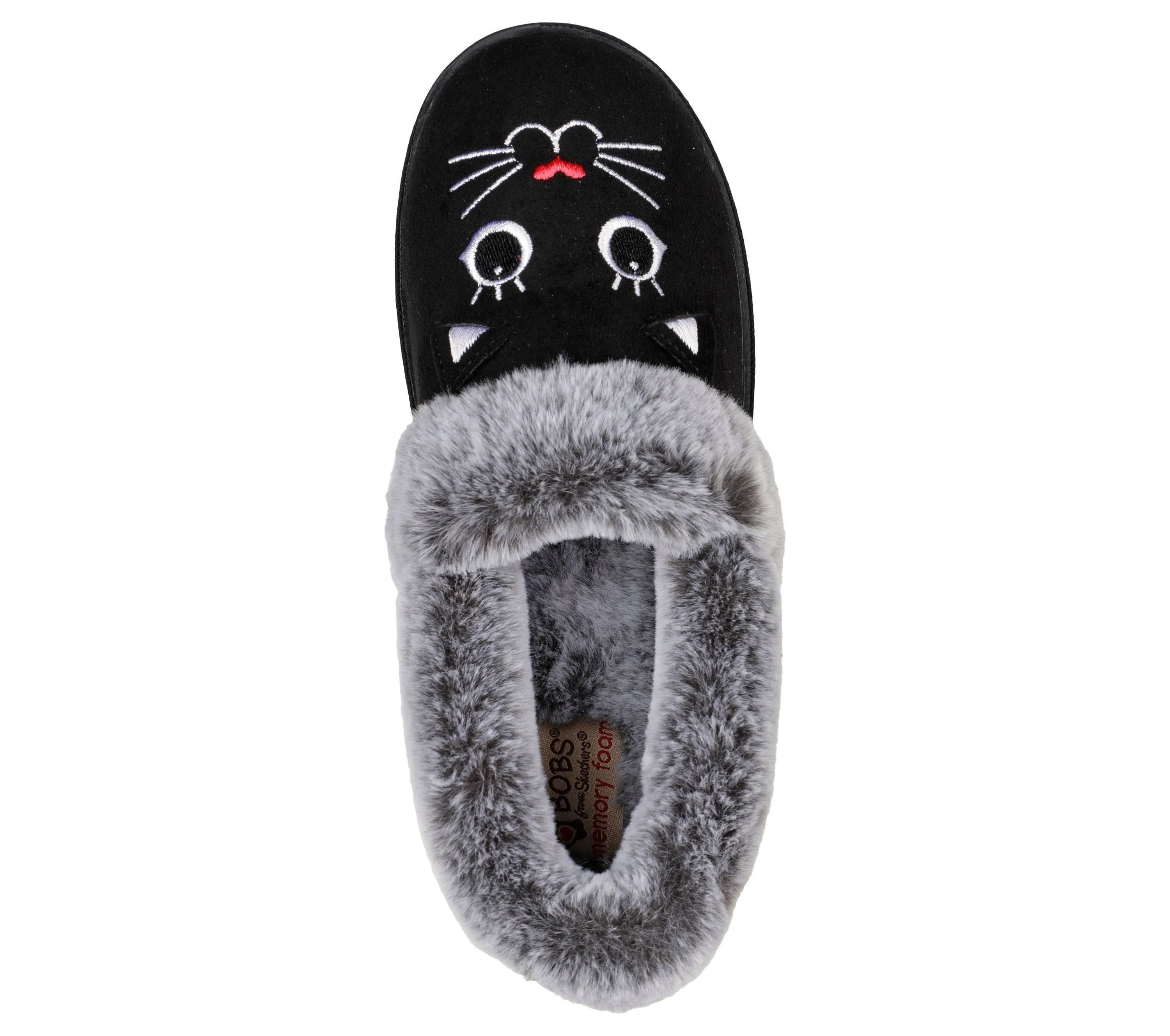 SKECHERS BOBS Cozy Kiss - Meow PJs Damen Hausschuhe Pantoffeln Slipper schwarz