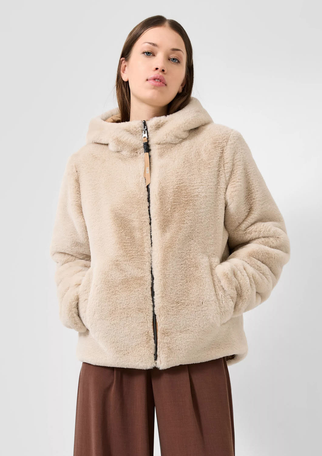 S.Oliver Damen Wendejacke  Outdoorjacke beige/braun