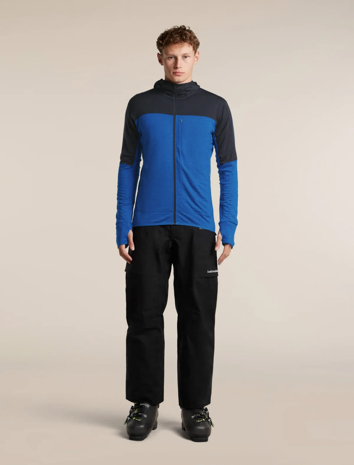 ICEBREAKER HE MER 300 RF DESCENT LS ZIP HOODY Herren Skirolli blau/midnight navy