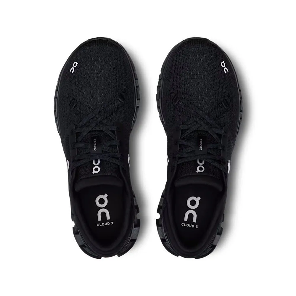 ON Cloud X 4 Damen Freizeitschuhe Sneaker schwarz