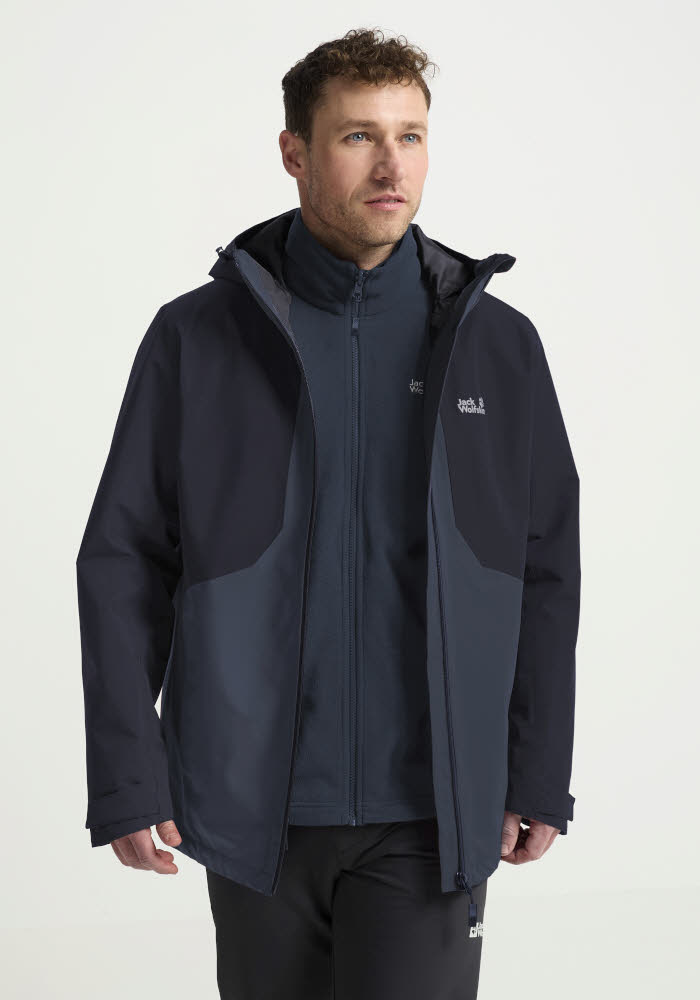 JACK WOLFSKIN HE STONETRAIL 3IN1 JKT M Herren Kombijacken midnight sky / blau