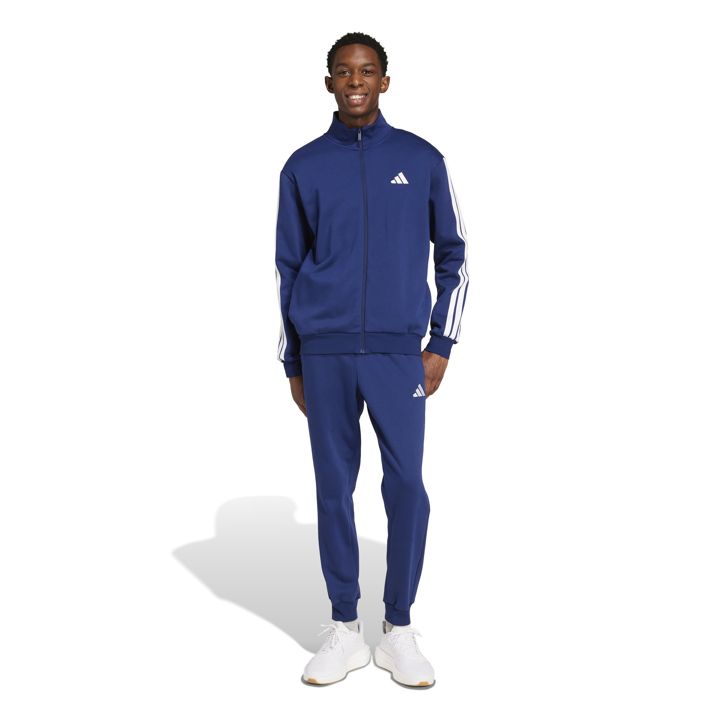 Adidas 3-STREIFEN FLEECE TRAININGSANZUG Herren blau