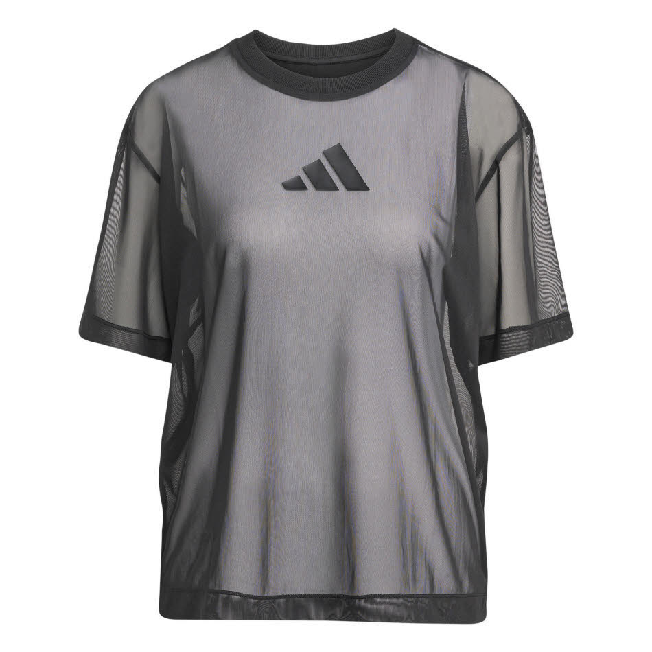 adidas Soft Lux Mesh T-Shirt Damen Freizeitshirt schwarz