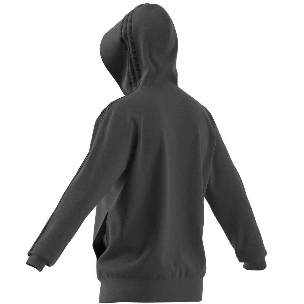 adidas M 3S FT FZ HD Herren Kapuzenjacke Trainingsweste grau NEU
