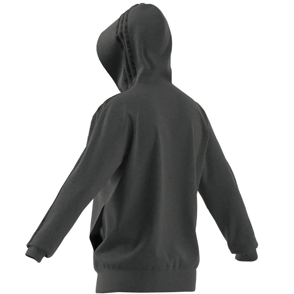 adidas M 3S FT FZ HD Herren Kapuzenjacke Trainingsweste grau NEU