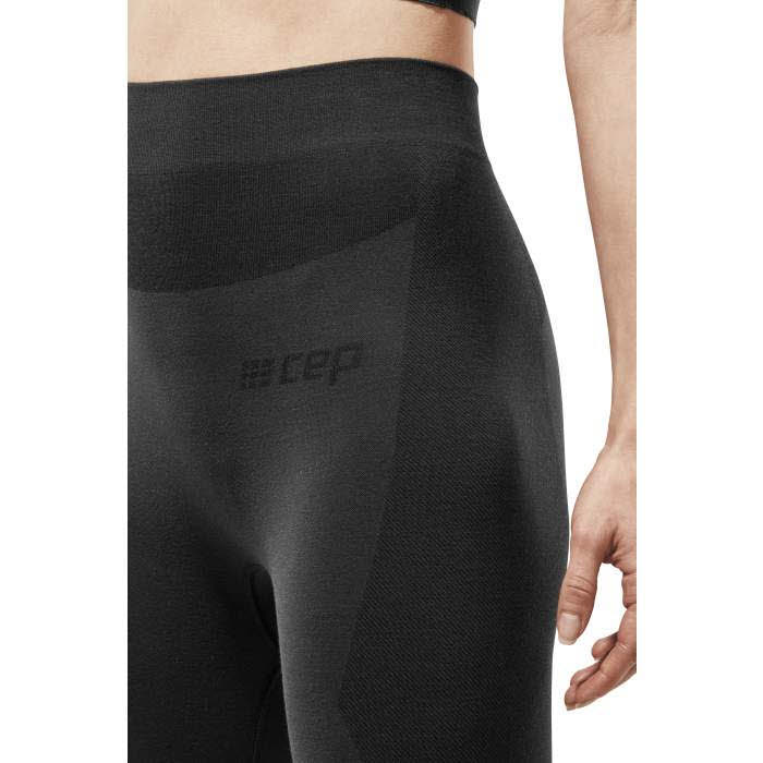 cep Merino Base Layer Tights ¾ Skiing Damen Skiunterwäsche schwarz