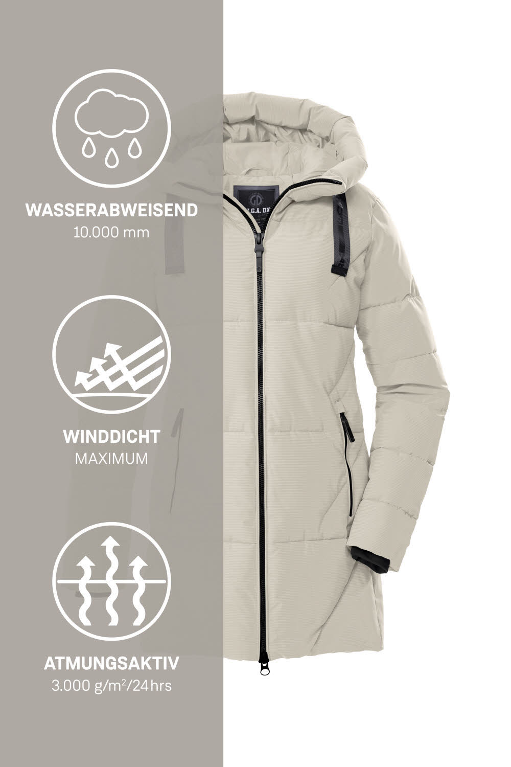 KILLTEC Freizeitmäntel Damen Steppparka champagner