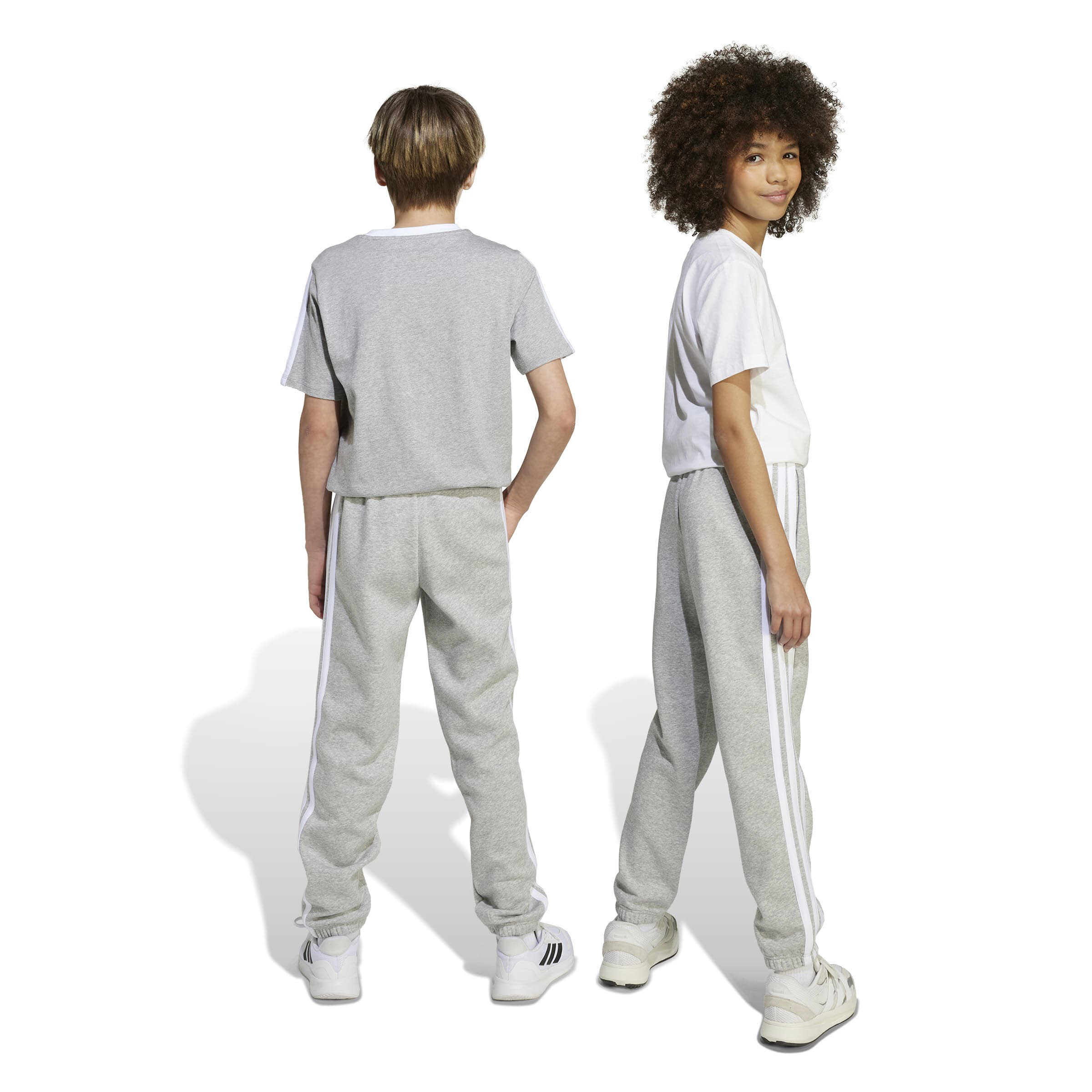 adidas Essentials Kinder Jogginghose grau/weiß