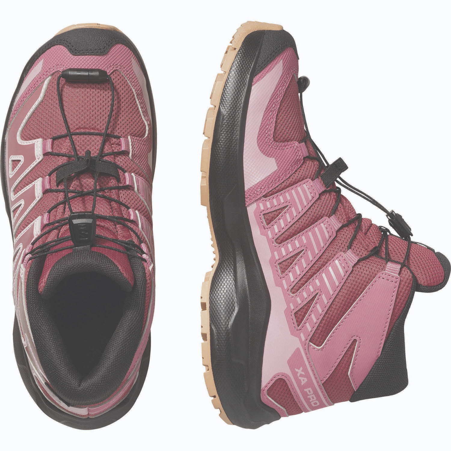 Salomon XA PRO MID Kinder Halbschuh Outdoorschuh rot