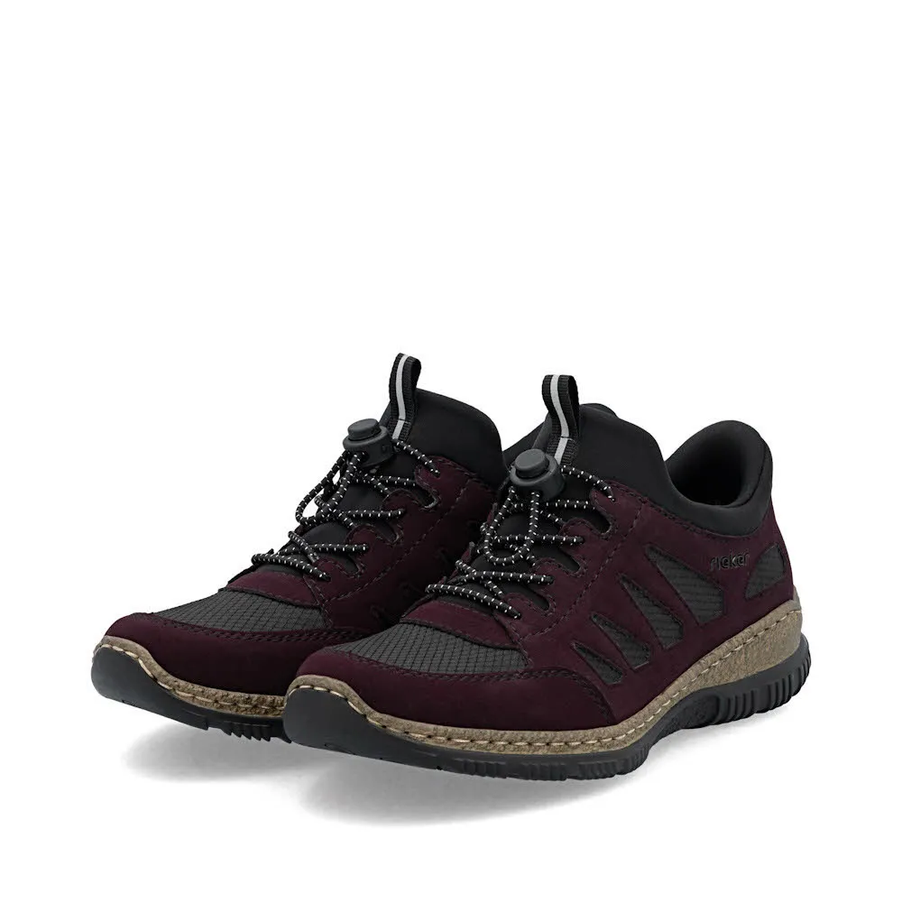 Rieker HWK Damen Halbschuhe Slipper rot