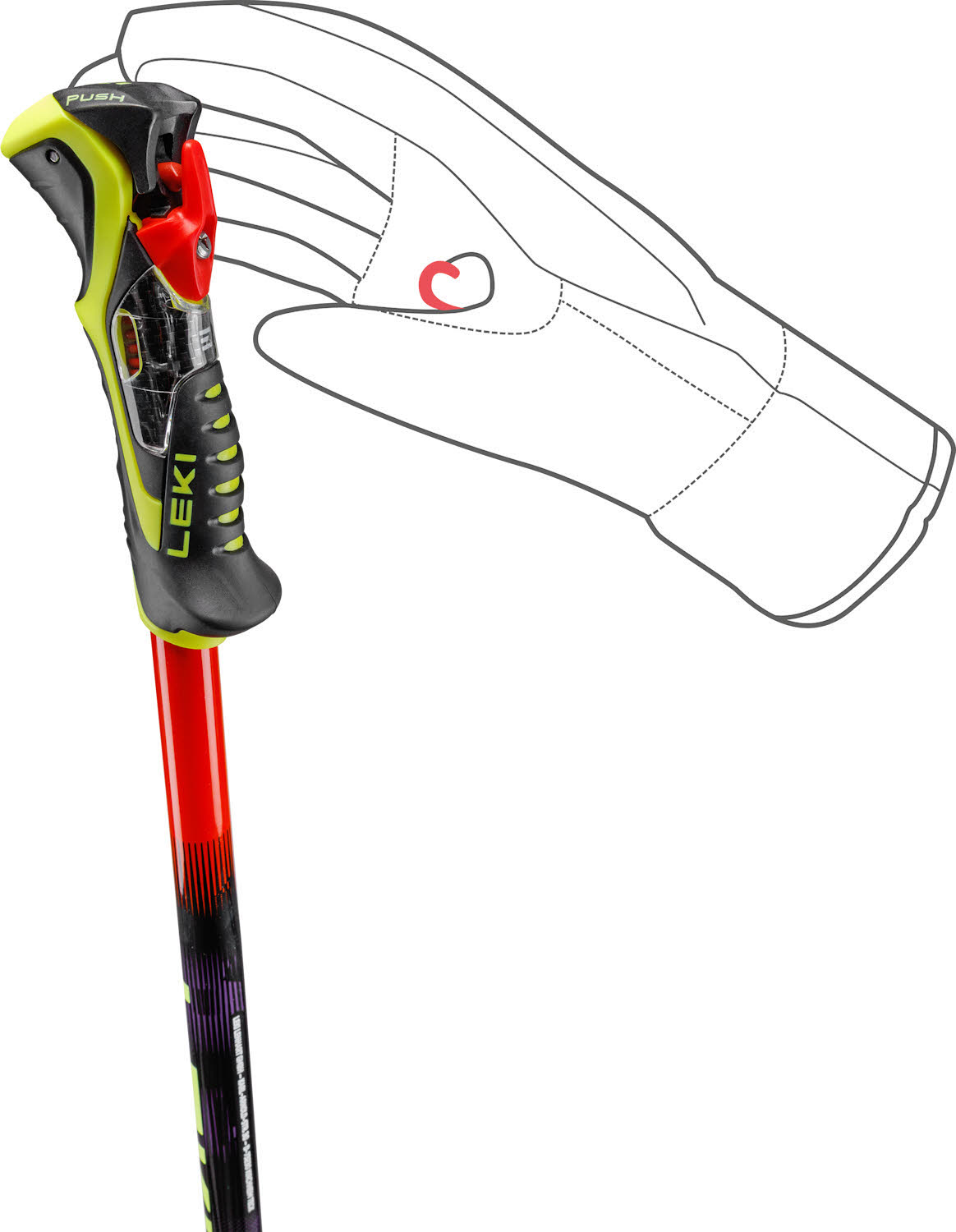 Leki WCR Pro SL TR Unisex Skistöcke Ski Poles rot/violett