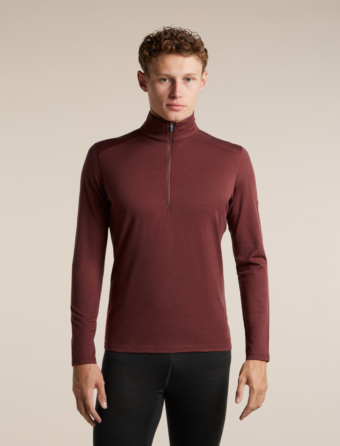 ICEBREAKER HE 200 Oasis LS Half Zip Herren SKirolli rot/port