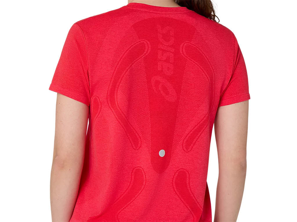 Asics ROAD SEAMLESS SS TOP Damen Laufshirt T-Shirt rot