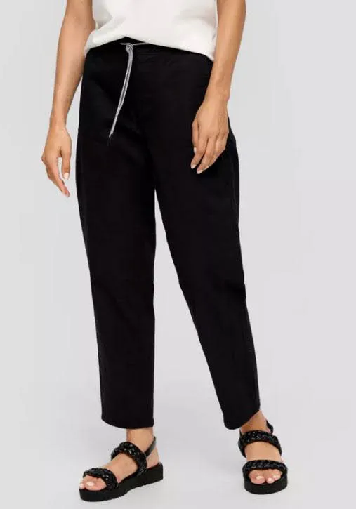 S.Oliver Damen Chinohose Jogg Pants schwarz