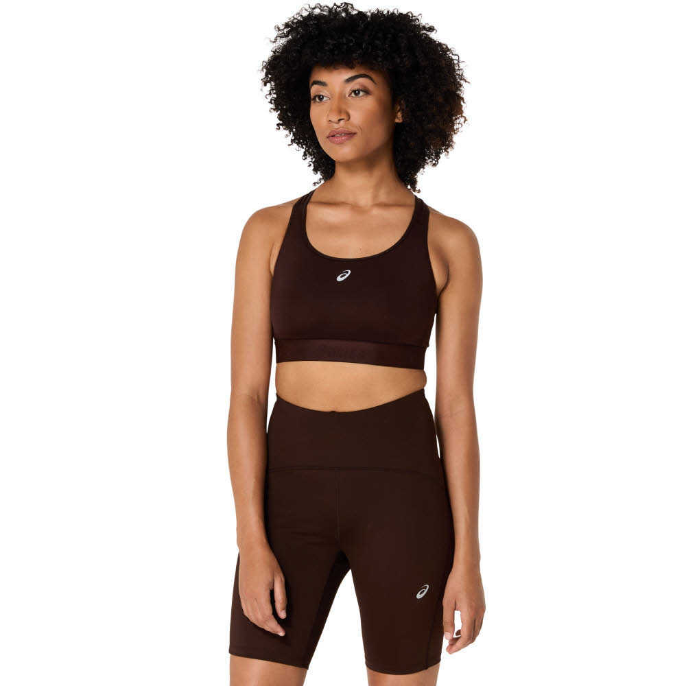 Asics ROAD COMPRESSION BRA Damen Sport-BH Sports-Bra coffee