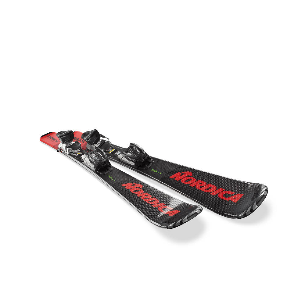 Nordica Team J R Fdt (100-140) + F4.5 FDT Kinder Ski Allmountain 24/24 schwarz/rot