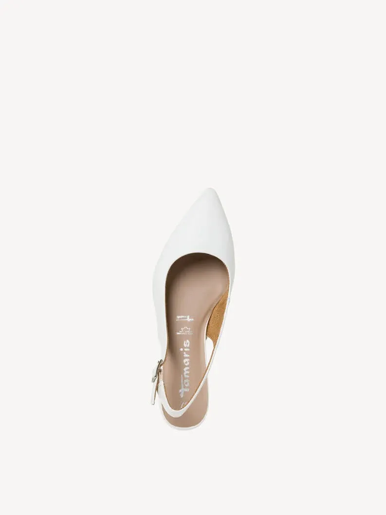 Tamaris Lederslingpumps Damen weiß