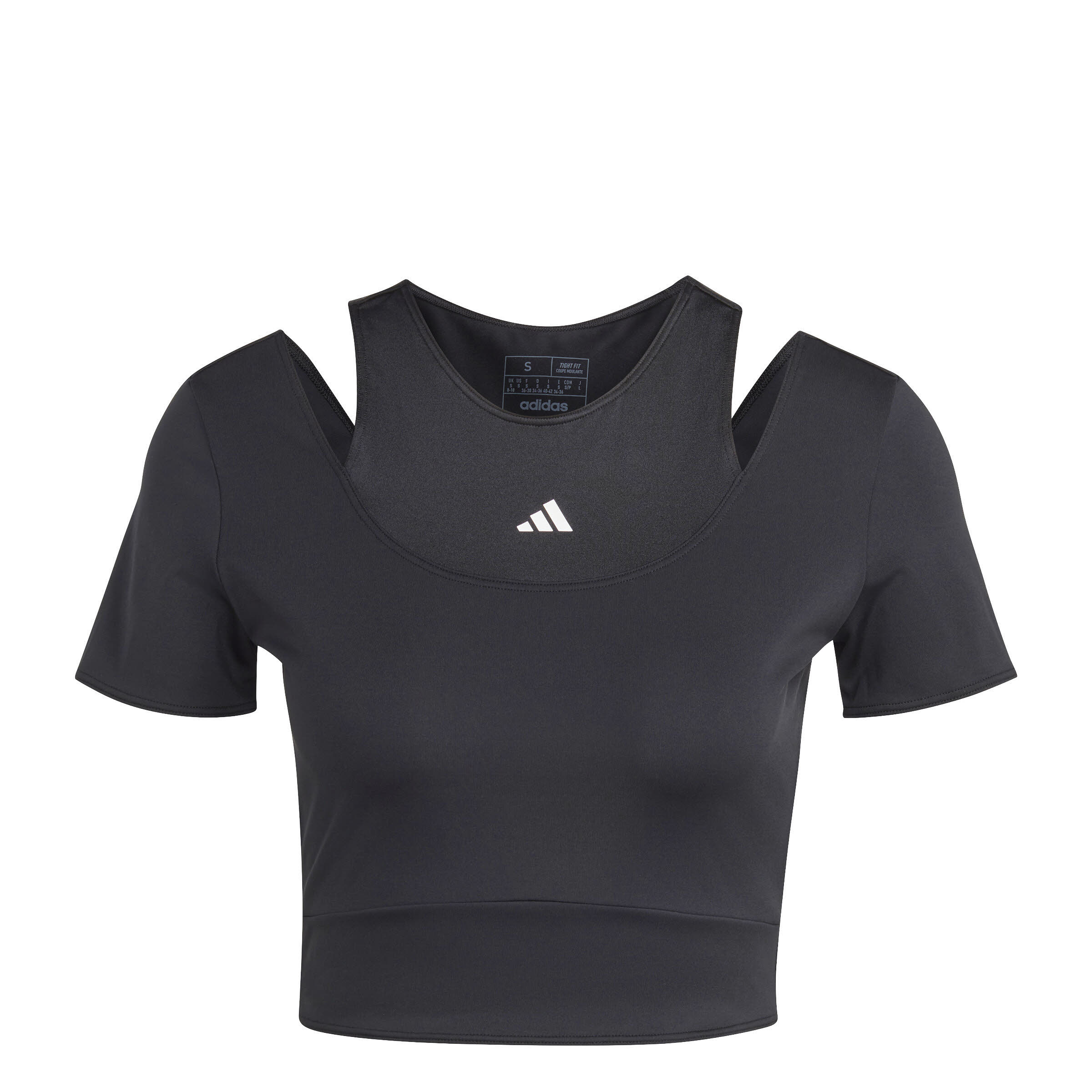 adidas HIIT CRO TEE Damen T-Shirt Trainingsshirt Sportshirt schwarz