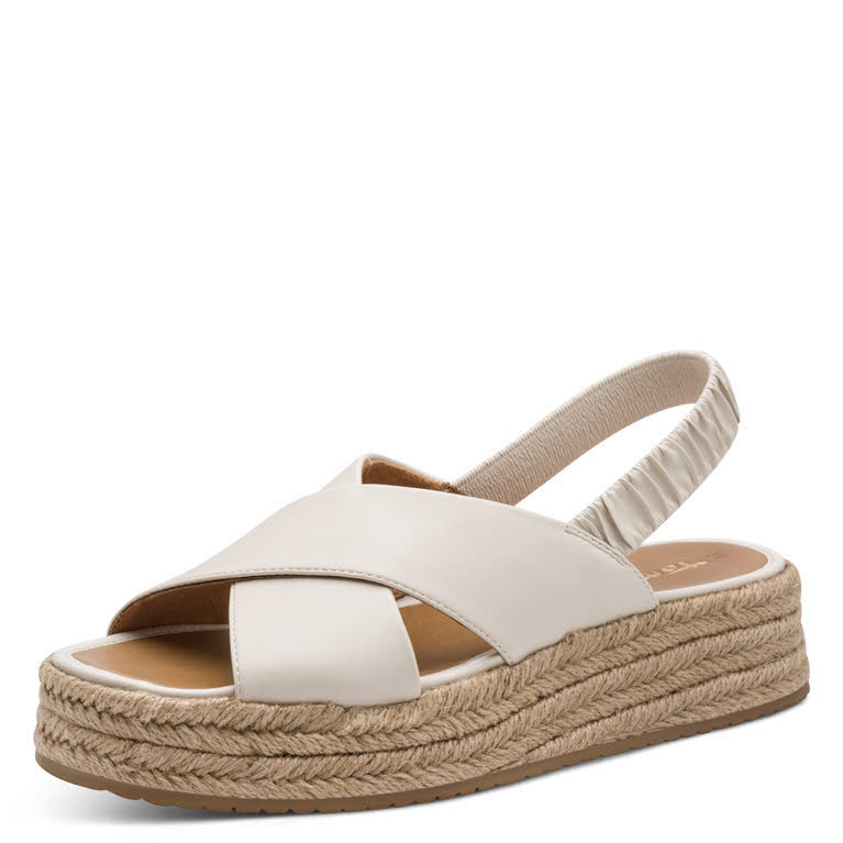 Tamaris Damen Sandalette Pantolette beige