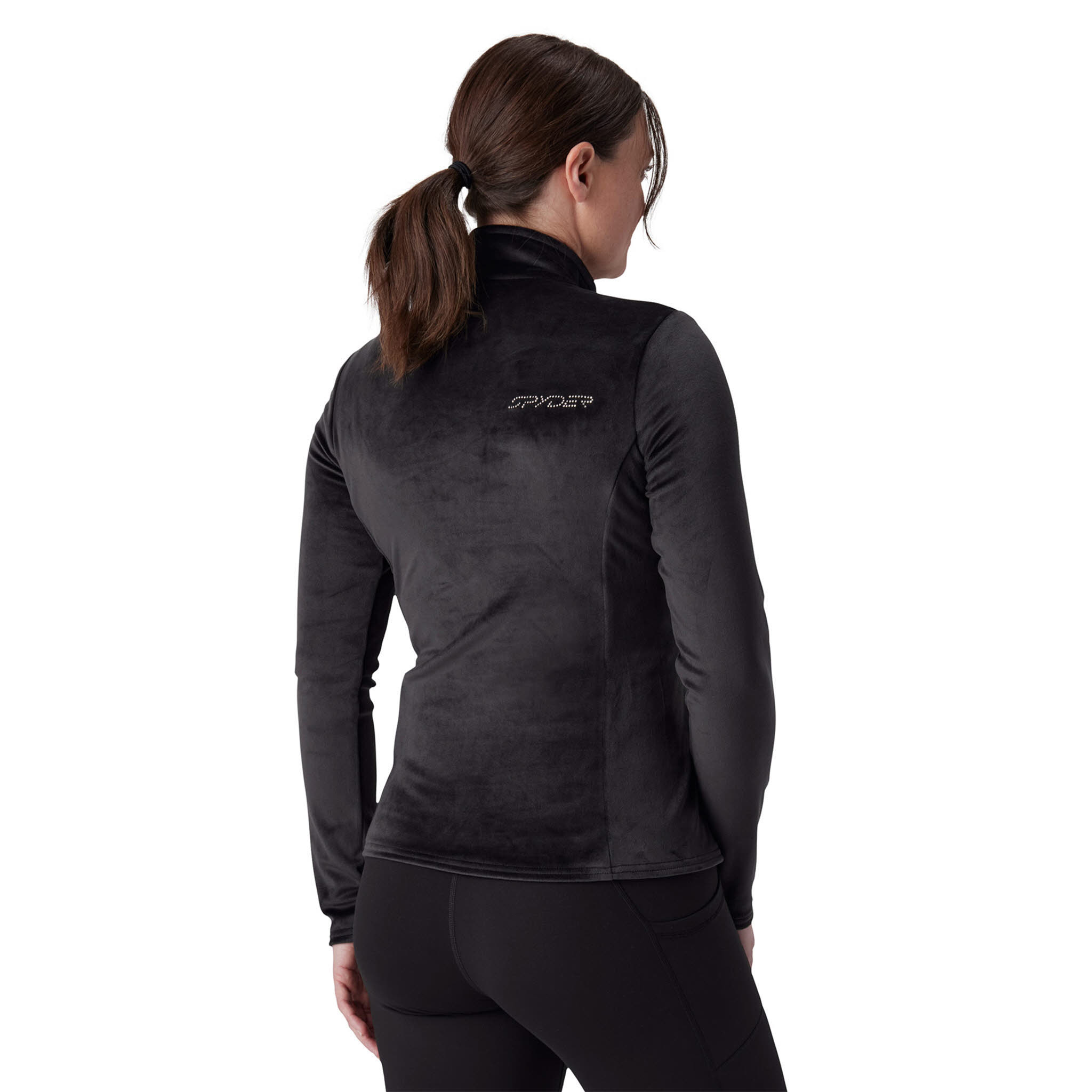 Spyder SHIMMER BUG 1/2 ZIP Damen Fleecepullover schwarz