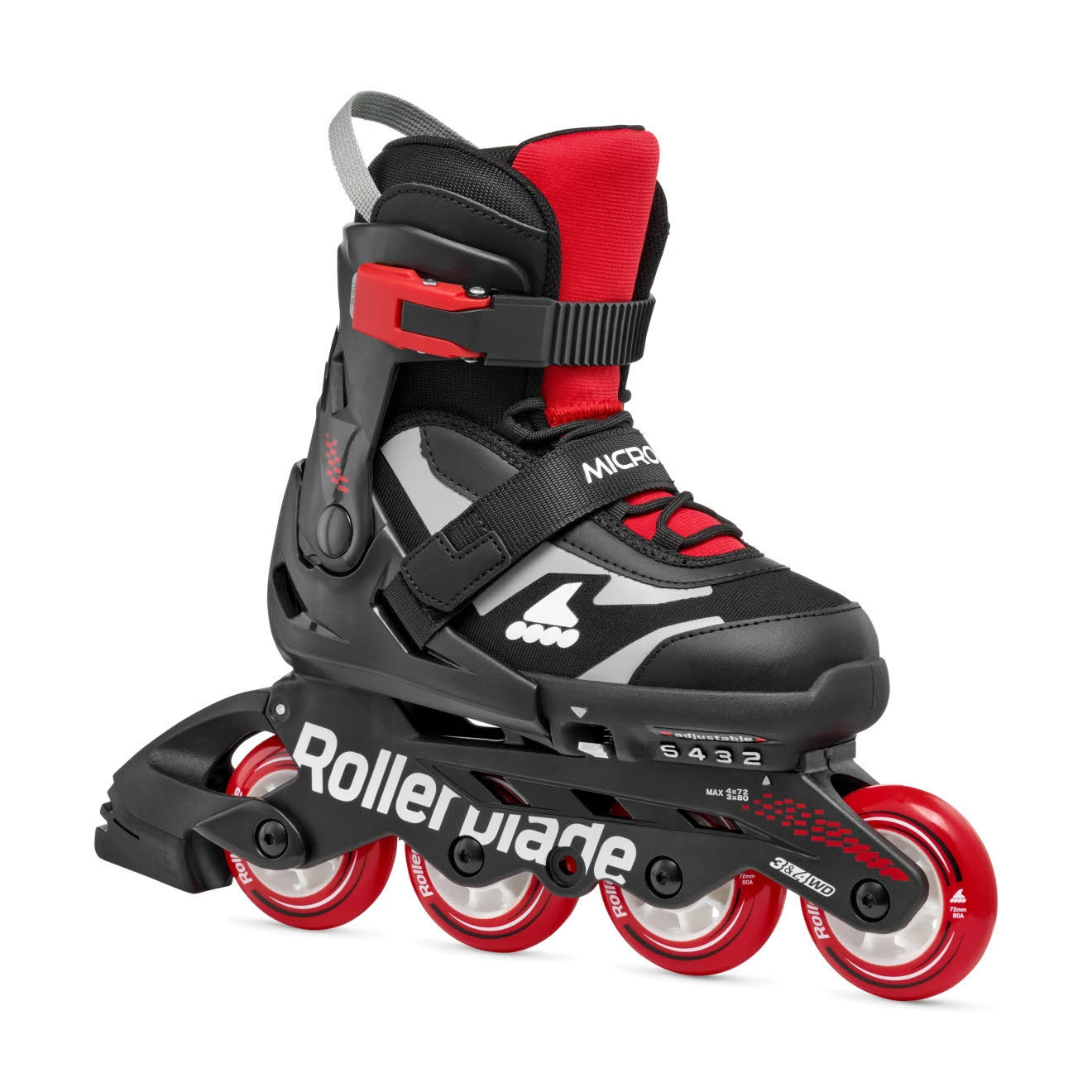 Rollerblade MICROBLADE Kinder Inlineskates größenverstellbar schwarz/rot