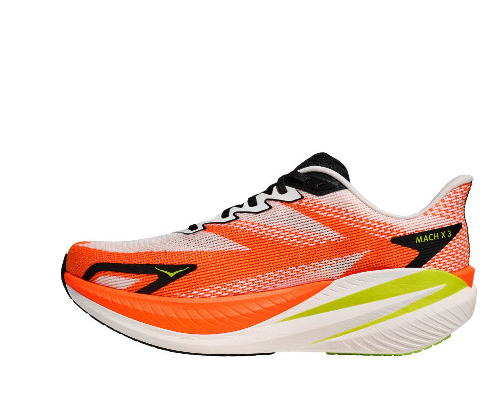 Hoka MACH X 3 Herren Laufschuhe Joggingschuhe white/neon tangerine