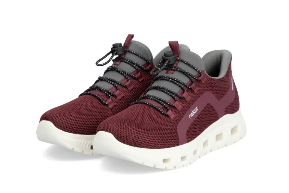 Rieker Halbschuhe Damen Slipper Sneaker weinrot