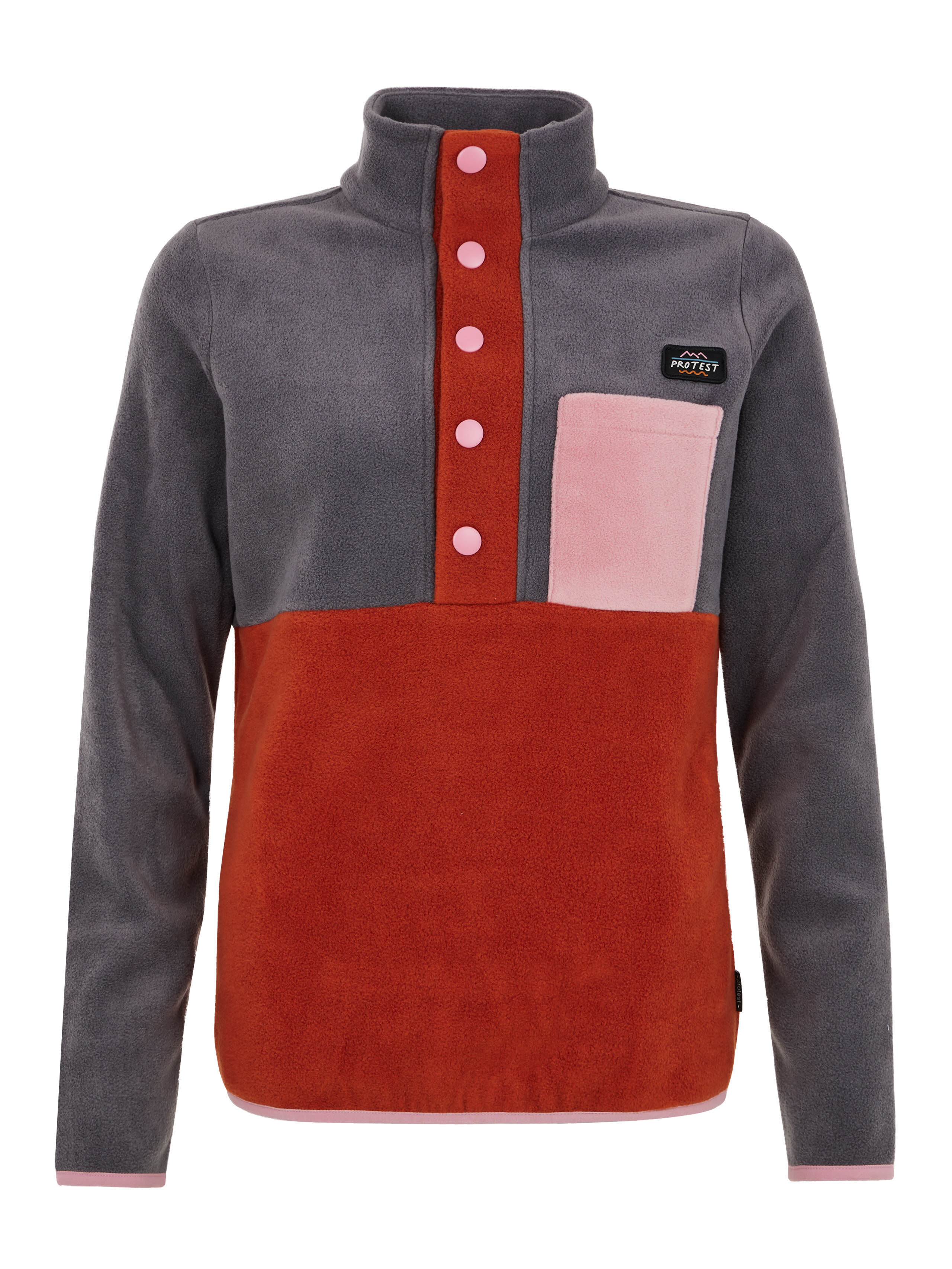 Protest PRTSESTO Fleece Fleecepullover Skipullover Damen grau rot