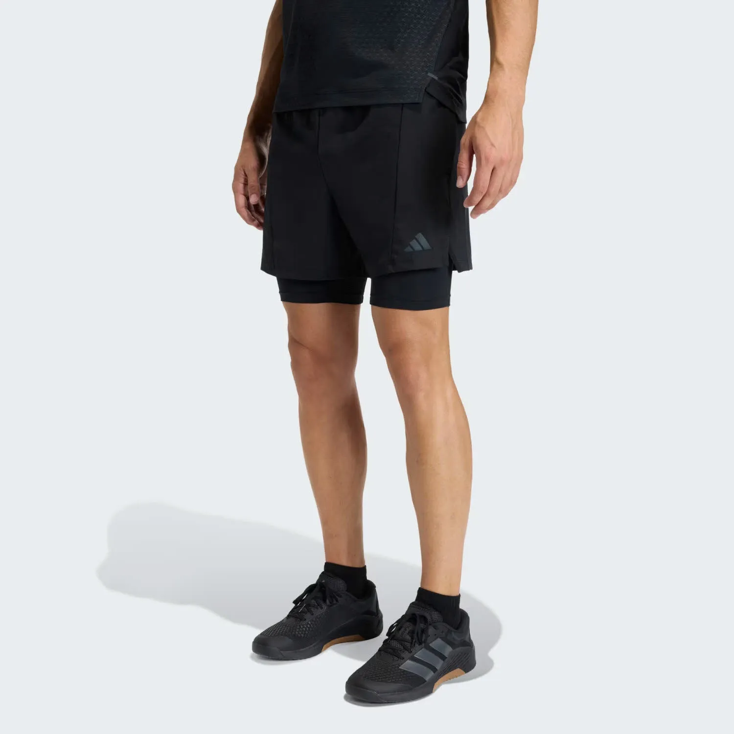 adidas D4T WORKOUT 2IN1 SHORTS Herren Workoutshorts Laufshorts schwarz