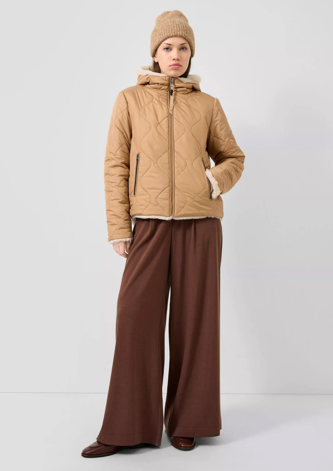 S.Oliver Damen Wendejacke  Outdoorjacke beige/braun
