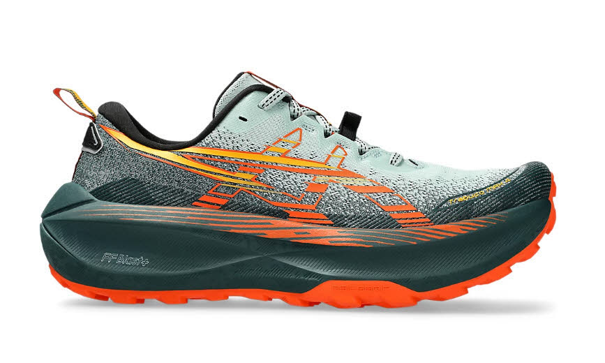 ASICS TRABUCO MAX 4 Laufschuh Trailrunning Herren graugrün orange