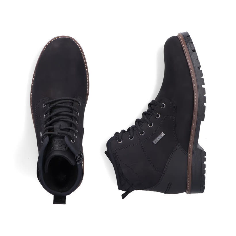 Rieker Herren Kurzstiefel Schnürstiefel schwarz