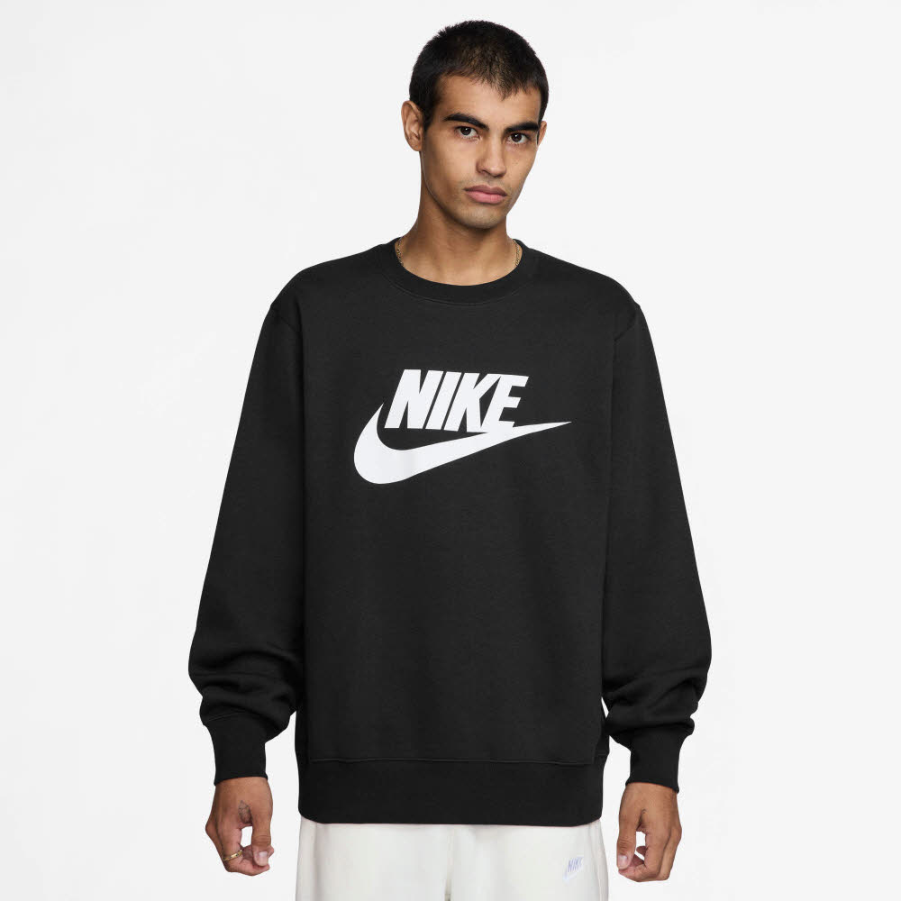Nike Club Men"s Brushed Fleece Herren Sweatshirt Pullover schwarz