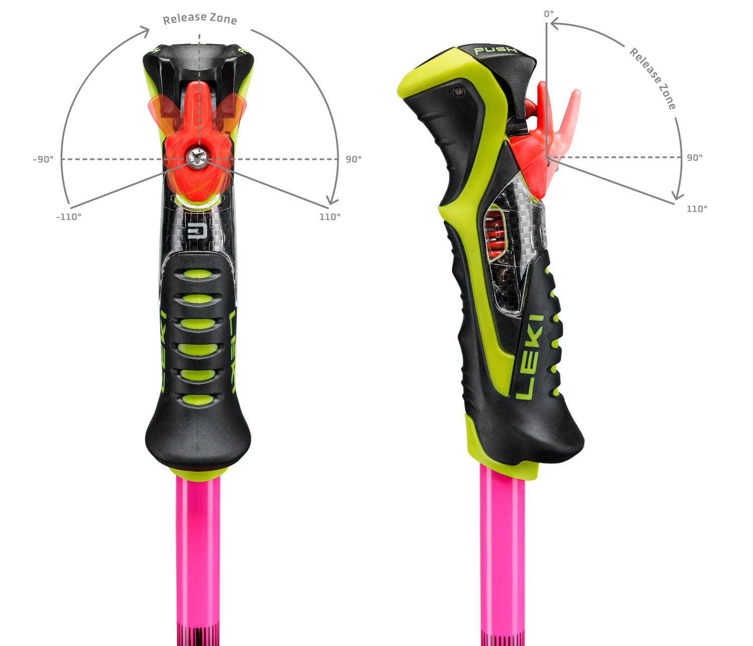 Leki WCR Pro Lite SL TR Unisex Skistöcke Ski Poles pink/orange