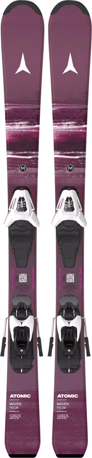 Atomic MAVEN J 100-120 + C 5 GW Mädchen Ski Einsteiger 26/27 red plum