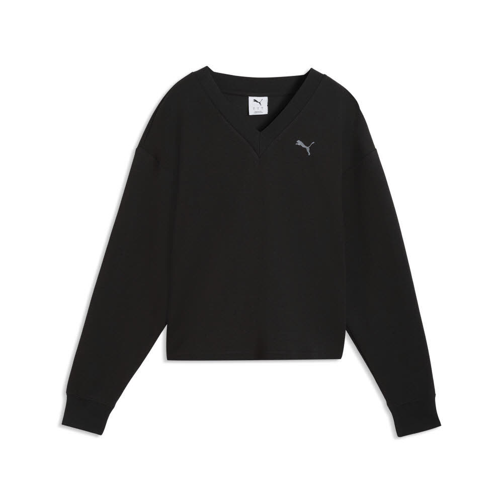 Puma ESS ELEVATED COMFORT V-NECK Damen Sweatshirt schwarz