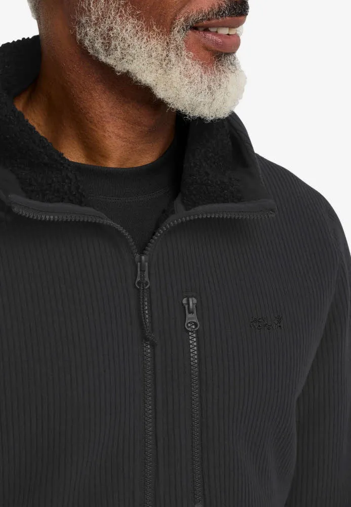 Jack Wolfskin Lake Ridge Hooded Jkt Fleecejacke Herren schwarz