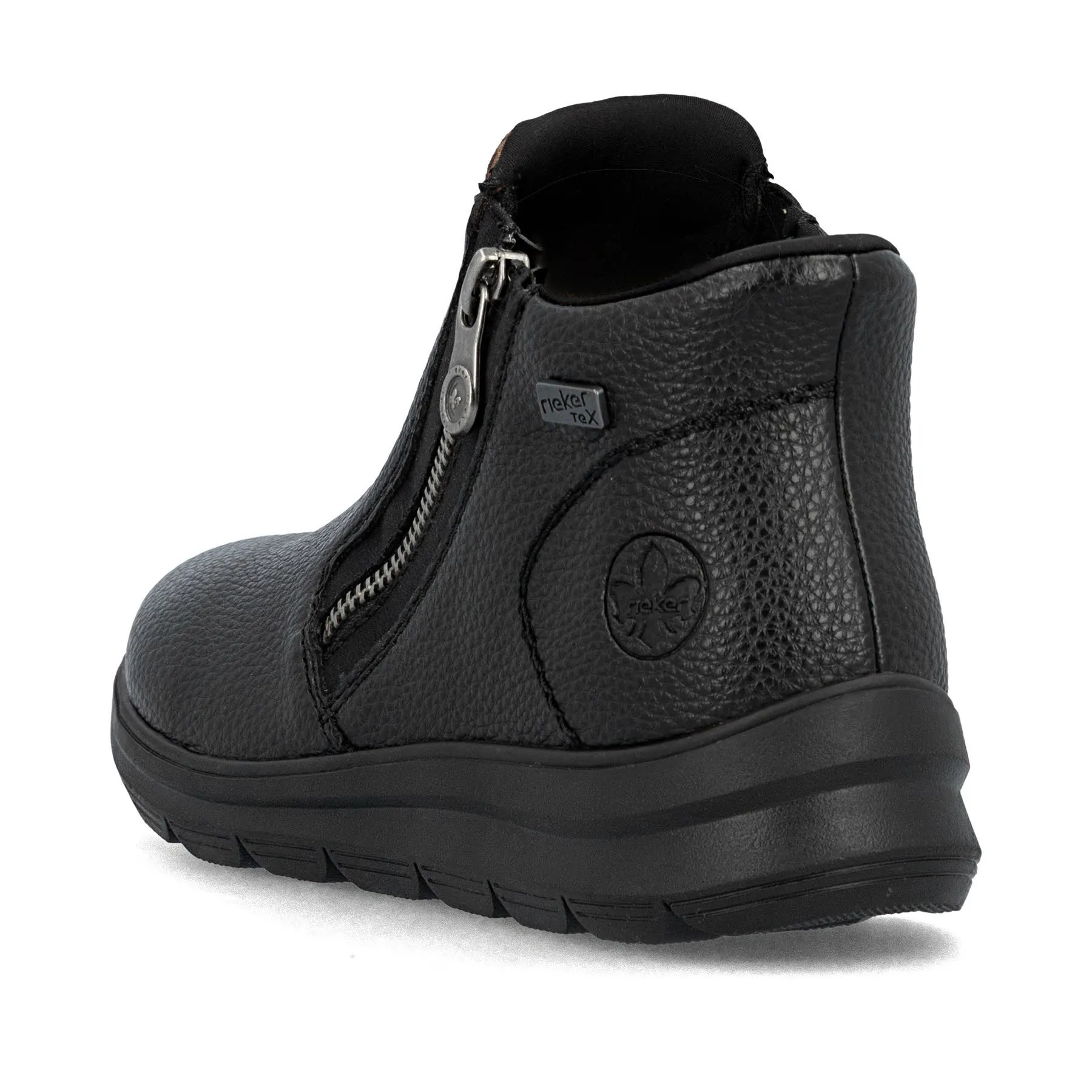 Rieker Damen Kurzstiefel schwarz mit Leo-Optik