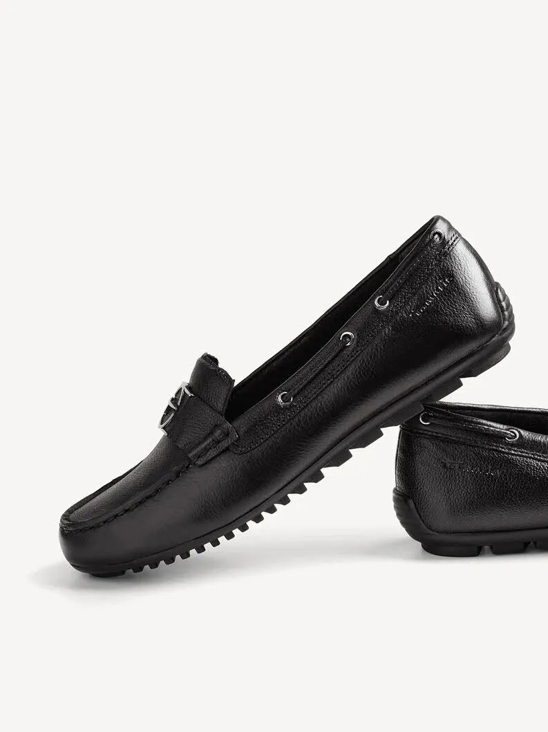 Tamaris Ledermoccassin Damen schwarz