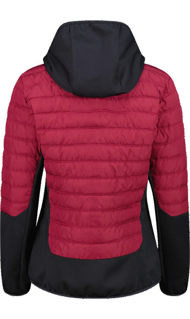 CAMPAGNOLO WOMAN JACKET HYBRID FIX HOOD Daunenjacke Damen Hybridjacke Unlimitech rot/amaranto