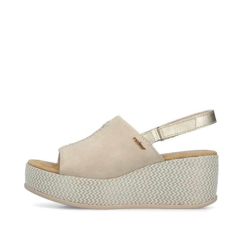 Rieker Damen Sandalen Sandaletten beige