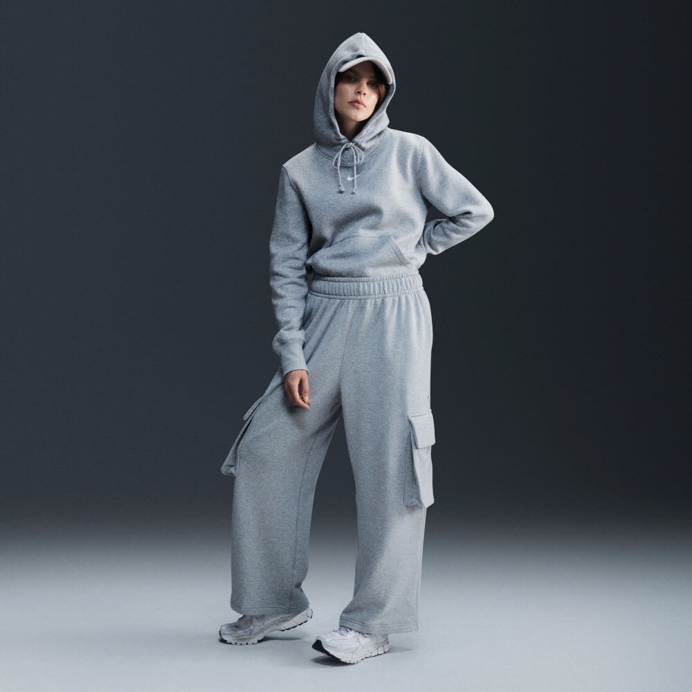 Nike Sportswear Phoenix Fleece Damen Hoodie Kapuzenpullover dark grey heather/sail