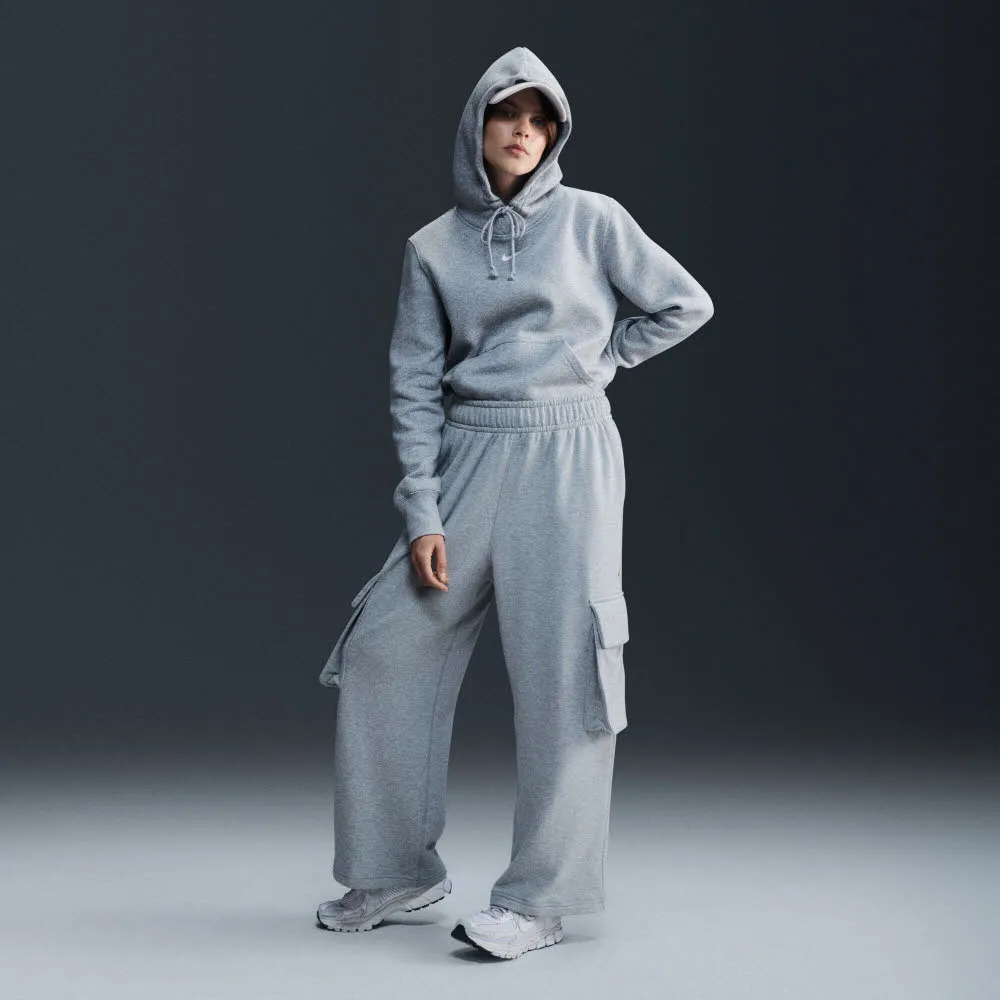 Nike Sportswear Phoenix Fleece Damen Hoodie Kapuzenpullover dark grey heather/sail