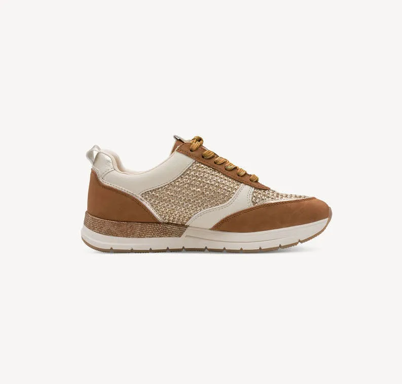 Tamaris Damen Sneaker Halbschuh braun beige
