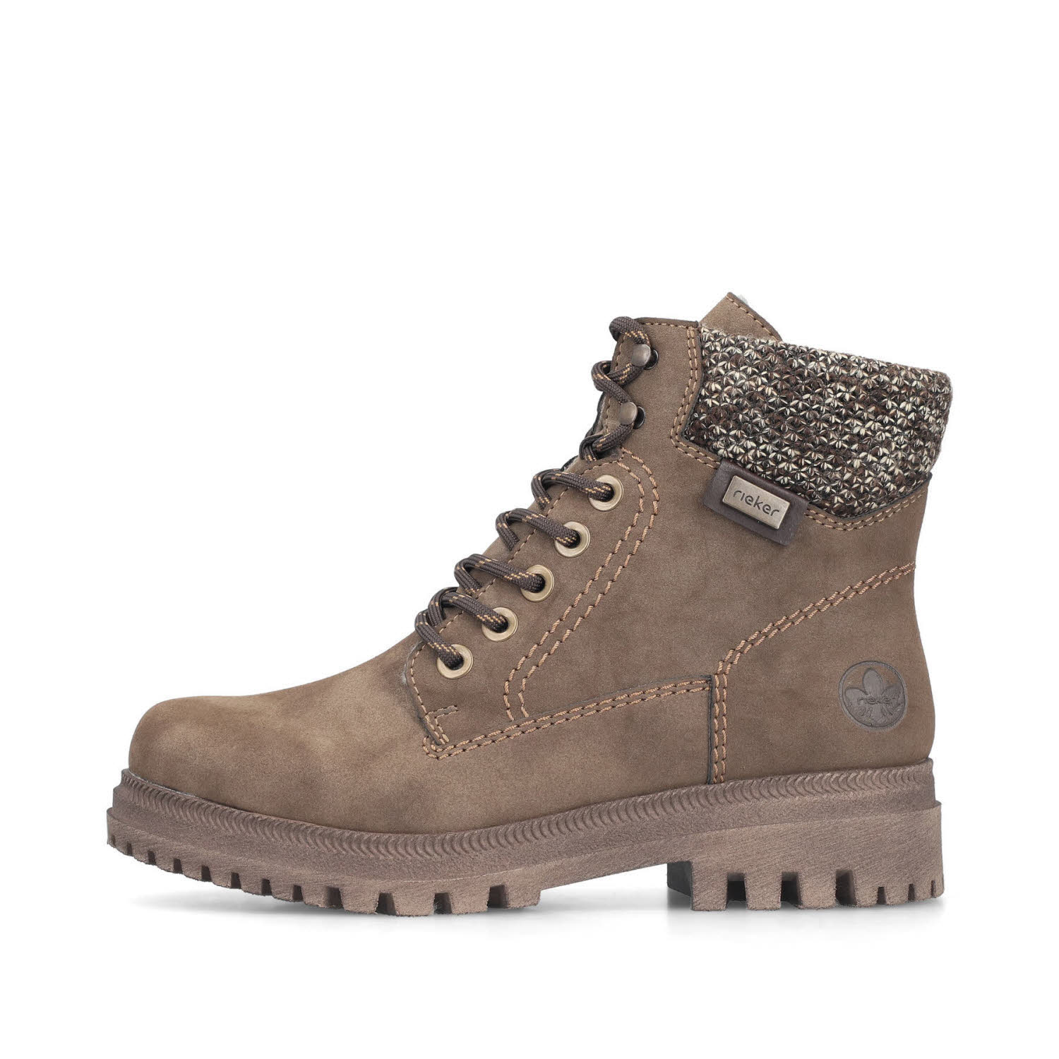 Rieker HWK Damen Stiefel Damen Schnürstiefel Winterstiefel braun