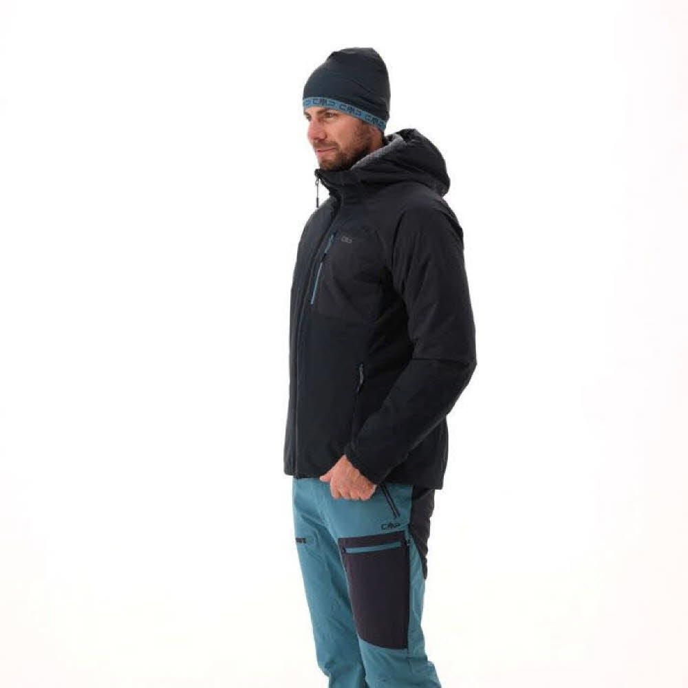 CMP MAN JACKET FIX HOOD Herren Kapuzenjacke schwarz
