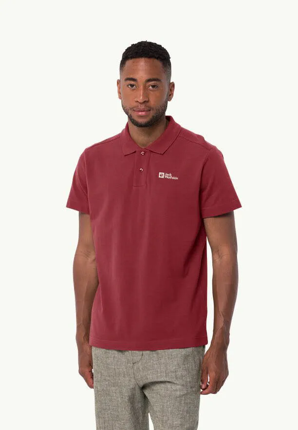 Jack Wolfskin Essential Herren Polo Poloshirt rot