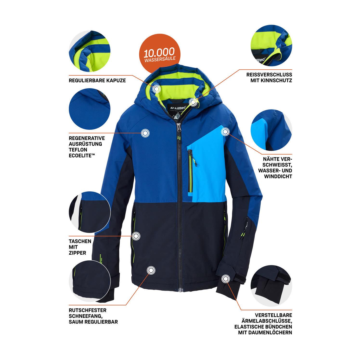 Killtec KSW 206 BYS SKI JCKT Jungen Skijacke Winterjacke marine
