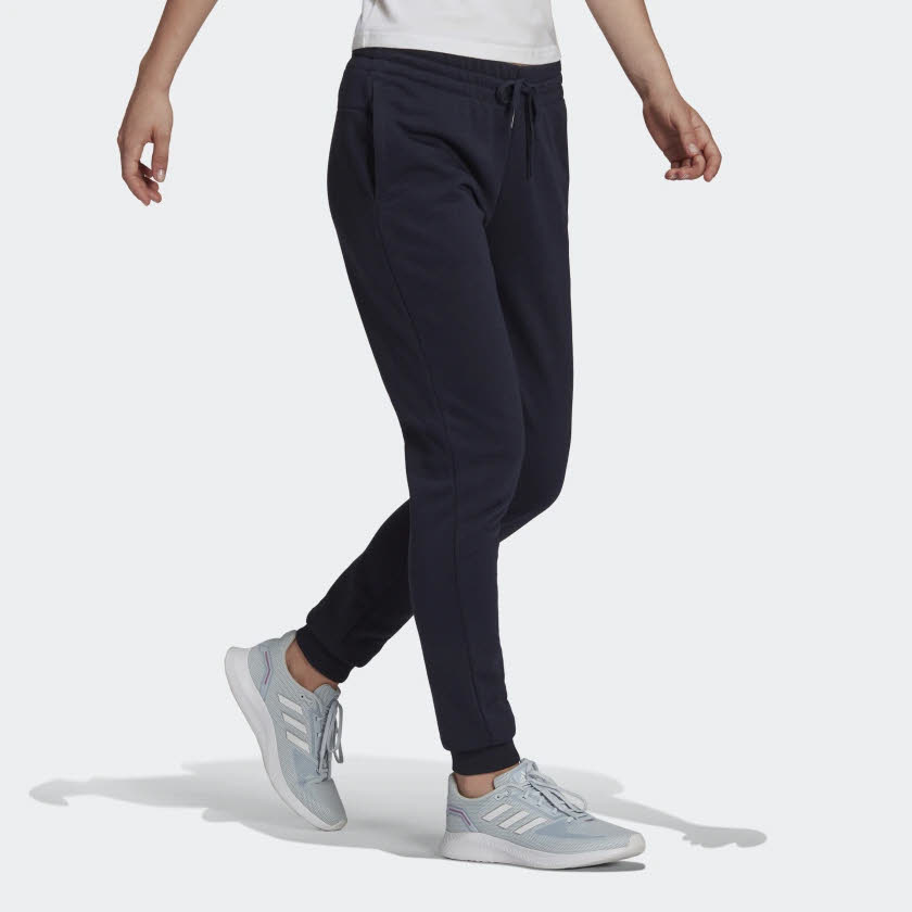 adidas W LIN FT C Damen ESSENTIAL slim fit Jogginghose Trainingshose schwarz